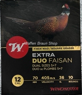 Winchester Schrotpatrone, XTRA, Fasan 12/70  Duo 2,5mm und 2,9. 10 Schuss 