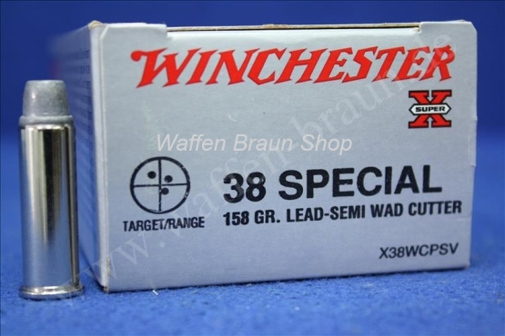 Winchester 38Spec,SUPER-X,158gr,LEAD SEMI WC,50 