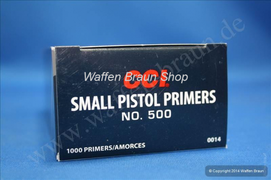 CCI 500 Zündhütchen Small Pistol 100 Stück 