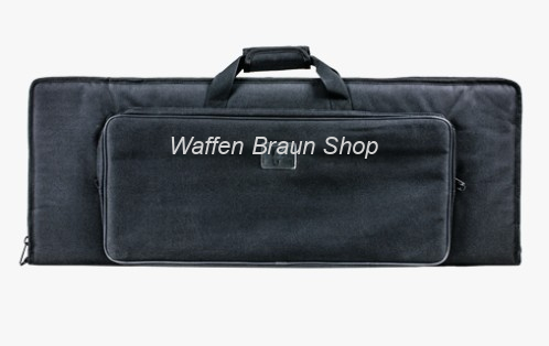 Fritzmann Gewehrfutteral aus Nylon Schwarz gepolstert, mit 1 Vortasche und  Rucksackriemen 