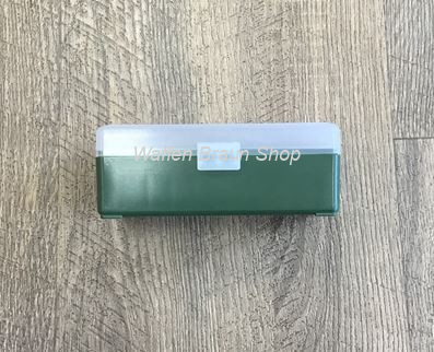 Fritzmann Munitionsbox für 50 Patronen .357 Mag. mit Scharniere Grün/Klar 