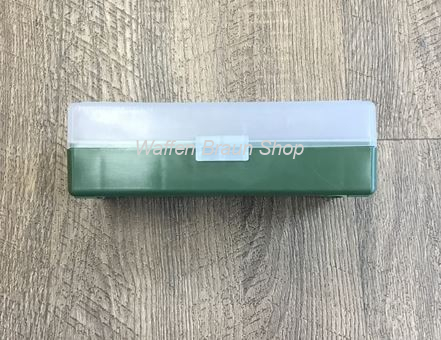 Fritzmann Munitionsbox für 50 Patronen .44 Mag. mit Scharniere Grün/Klar 