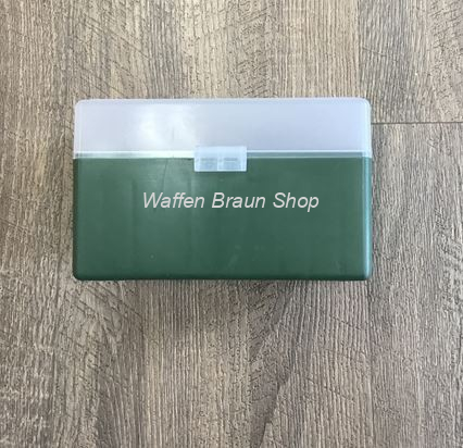 Fritzmann Munitionsbox für 50 Patronen .30-06 . mit Scharniere Grün/Klar 
