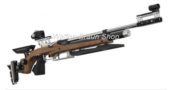 FEINWERKBAU Luftgewehr 800 W Auflage, Holzschaft für Aufgelegtschießen, nussb., links, Griffgröße L 