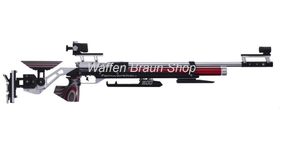 FEINWERKBAU Luftgewehr 800 Alu Hybrid, Aluschaft, rot, links, Griff Größe S, Kal. 4,5mm/.177 