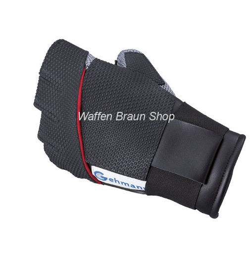 Fingerfreier Schießhandschuh für die Rechte Hand Gr. S Schwarz/ Rot 