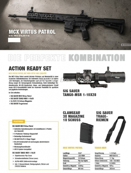 Sig Sauer MCX VIRTUS PATROL .223 Rem 16,6 Zoll Action Set 