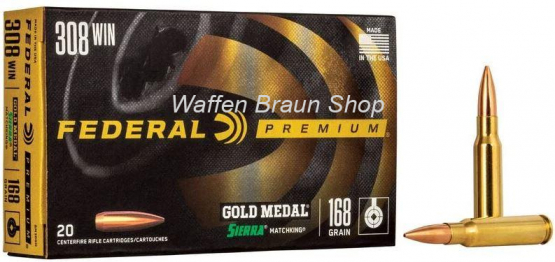 Federal .308 Win 168 grain Sierra HPBT 20 Stück 