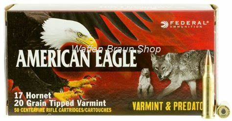 Federal .17 Hornet #AE17H20TVP 20grain Tipped Varmint Predator 50Stück 
