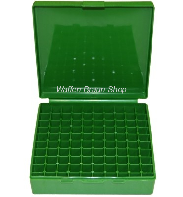 MTM #P100-45-10 PATRONENBOX MIT KLAPPDECKEL 100RDS GRÜN 45 ACP 