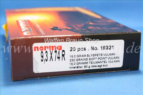 NORMA 9,3X74R VULKAN 15,0G 232GR 20 Stück 