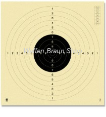 Krüger Pistolen Scheibe 25/50m & Gewehr 100m fortlaufend nummeriert 55x52 cm 