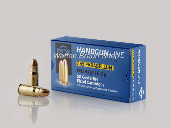 PPU 7,65 Parabellum 6,0 g - 93 grs / VM - FMJ / A-549 