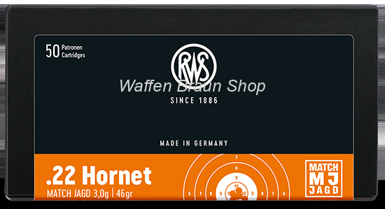 RWS .22 HORNET MJ 3,0G 50ER 