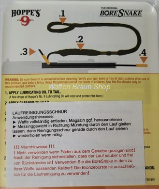 Hoppe s Bore Snake/ Qucik Clean 7,62mm / .30 / .308 für Langwaffen 