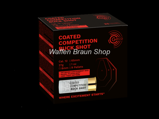Geco Coated Competition Bucksshot 12/65 25 Stück 