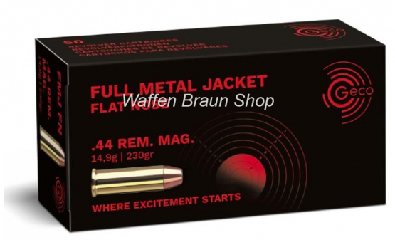 Geco .44 Magnum Vollmantel Flachkopf 14,9g 50 STK 