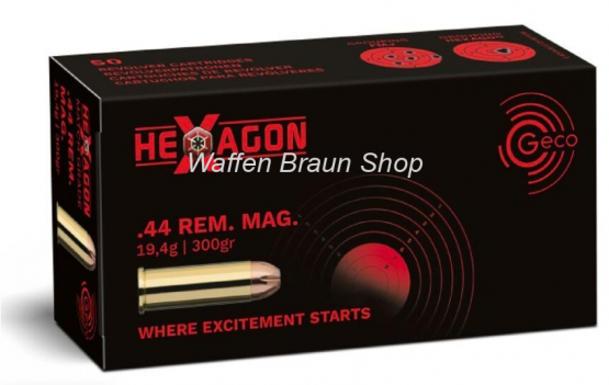 Geco Patronen .44 Magnum Hexagon 19,4g 50 Stück 