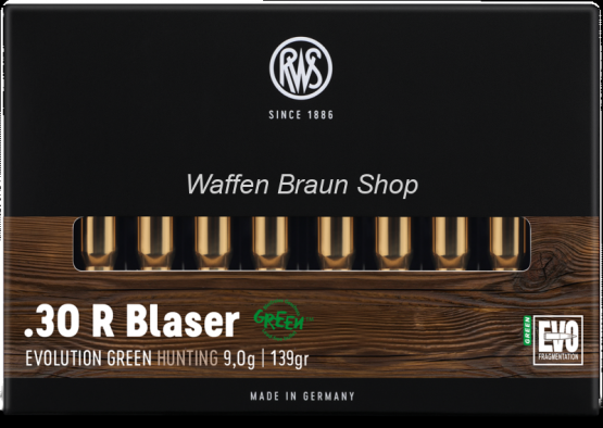 RWS .30 R Blaser Evolution Green Hunting 9,0g/139 grs 20 Stück 
