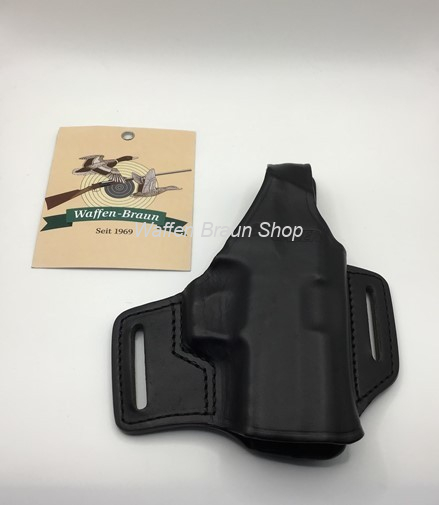 Pancake-Holster Sig Sauer, aus Leder für Mosquito ( RH) Schwarz mir Druckknopf 