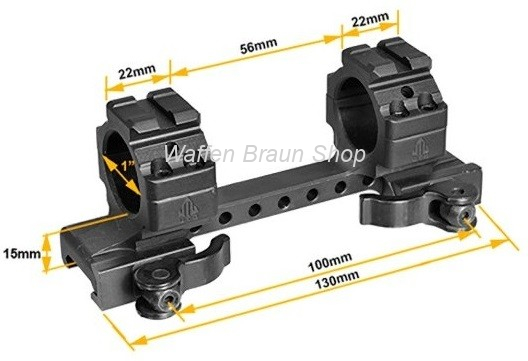 UTG Integralmontage 25,4mm Med-pro QD Ringe, 130mm Base 