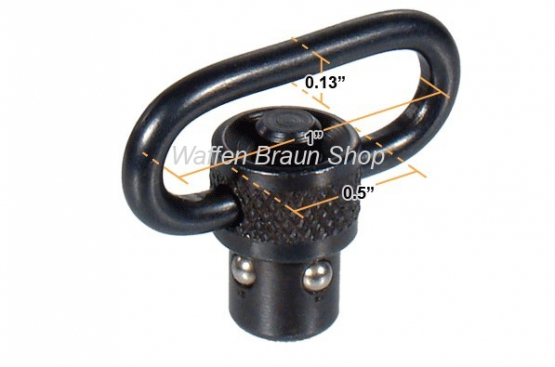 UTG Standard Push Button QD Sling Swivel, 1" Loop 