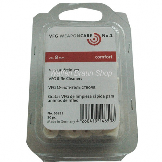 VFG Laufreiniger "comfort" für Langwaffen  8mm . Die Laufreiniger bestehen aus reinem Merino-Wollfi 