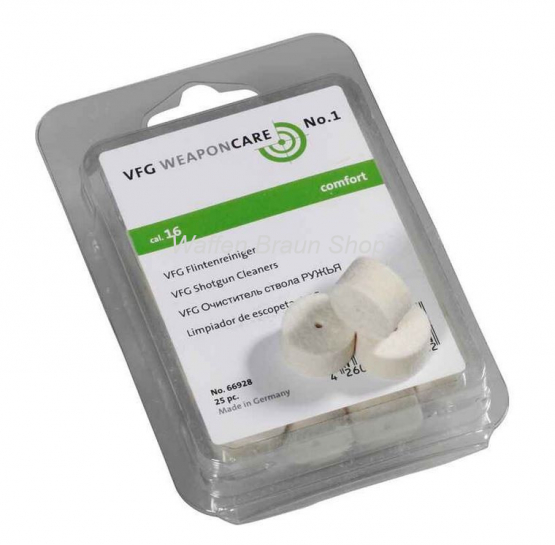 VFG Flintenreiniger "comfort" .16 Flinten-Filzreiniger aus Wollfilz. Inhalt pro Packung = 25 Stück 