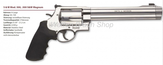 Smith & Wesson Mod 500 8 3/8 Zoll 500 S&W Mag 