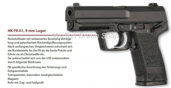 Heckler & Koch P8 A1 9mm Para SA/DA 