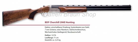 AKKAR BDF "Churchill Hunting" 12/76 71cm Wechselchoke Ejektor rechts 