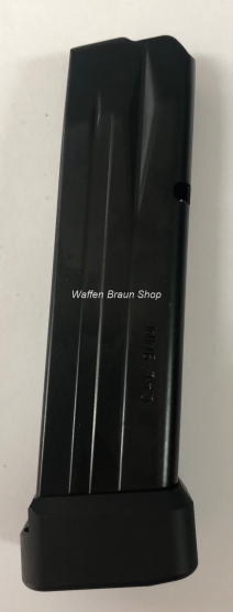 Walther15+2 Schuss, Alu-Magazinverlängerung schwarz, AFC Q5, Q4, PPQ, 9 mm x 19 