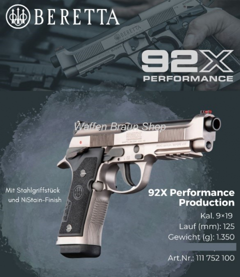 Beretta 92X Performance LL125 mm 9 mm Luger 15 Schuss 