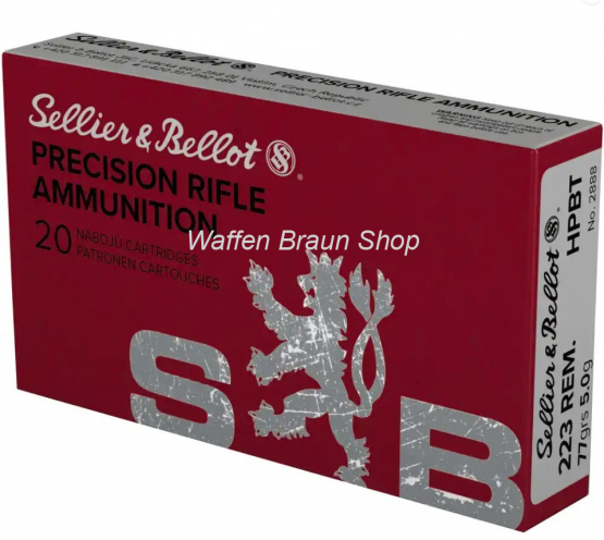 S+B .223 Rem. OTM HPBT 5,0g/77grs. 20 Stück 