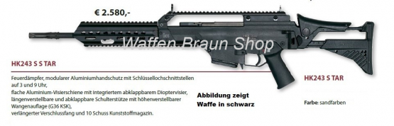 HK-SL Büchse Mod. HK243 S TAR, cal. .223 Rem., sandf 