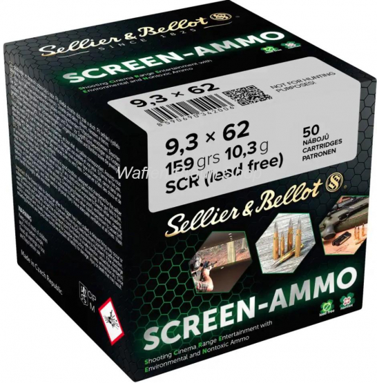 S+B 9,3x62 Screen-Ammo SCR Zink 10,3g/159grs. 50 Stück 